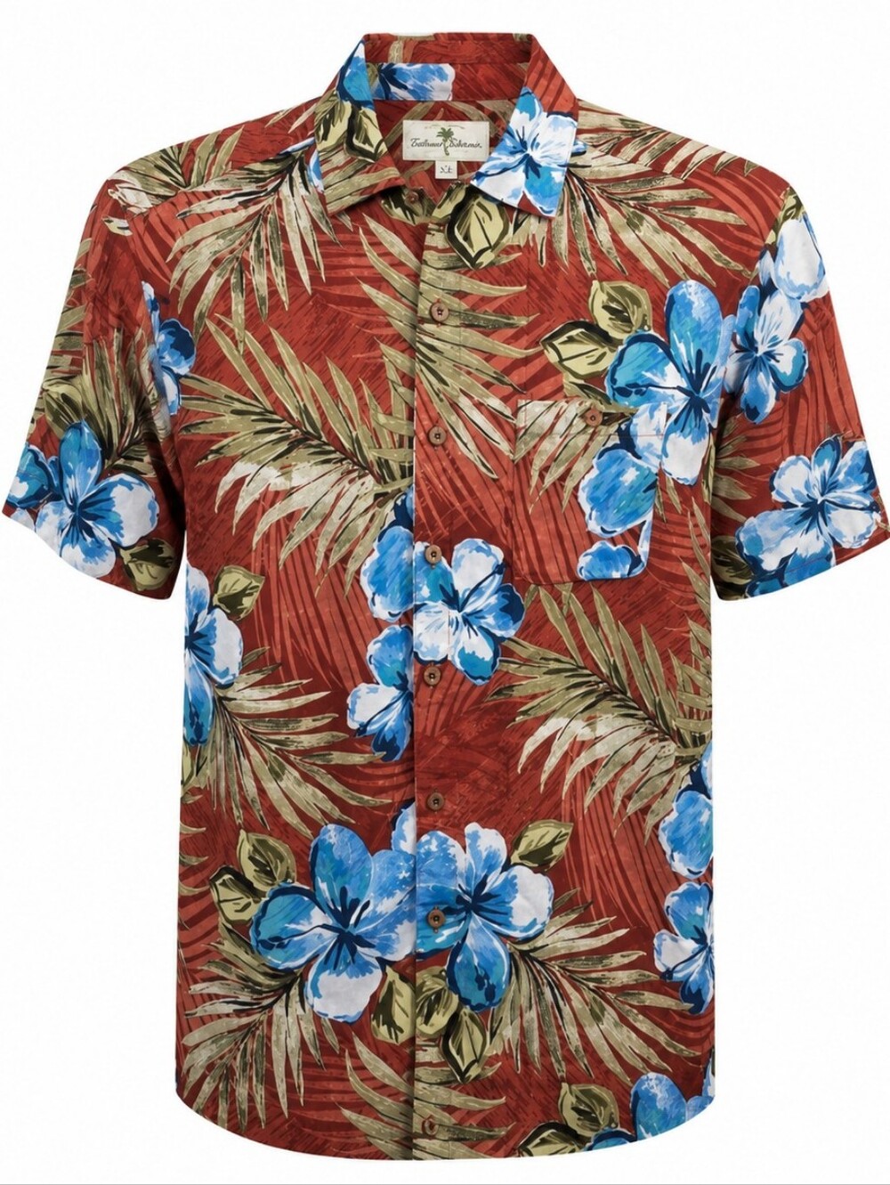 Island Shores Men's Tropical Vacation Casual Shirt Size M Hawaiian Hibiscus